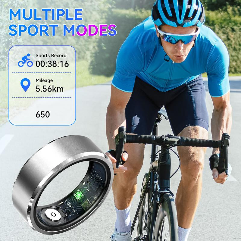 Fashionable Smart Ring with Gesture Control, Remote Camera Control, Multifunctional IP68 Waterproof Sports Ring with Multiple Sports Modes Pedometer Wearable Device Gifts for Women Men