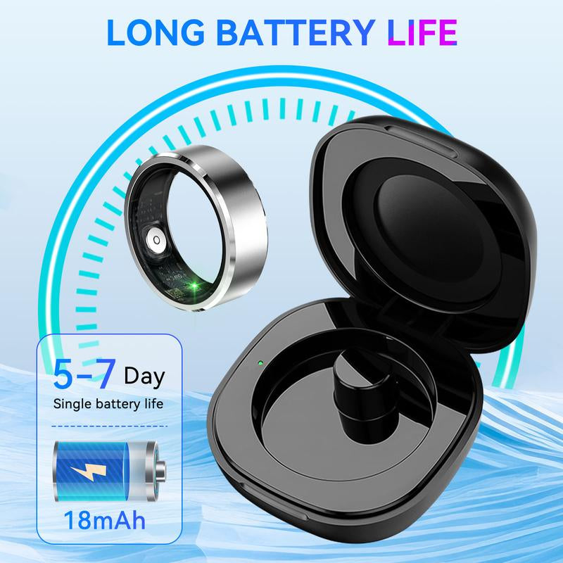 Fashionable Smart Ring with Gesture Control, Remote Camera Control, Multifunctional IP68 Waterproof Sports Ring with Multiple Sports Modes Pedometer Wearable Device Gifts for Women Men