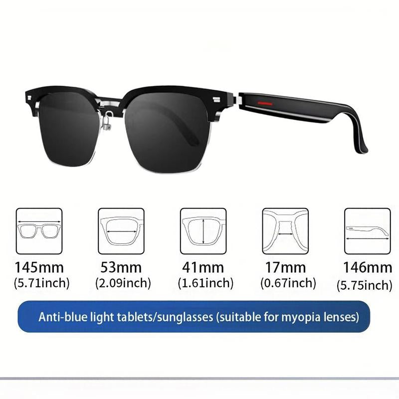 SENBONO Stylish Unisex Smart Glasses, anti Blue Light Smart Glasses with Music Playback, Hands-Free Calling Fashion Smart Glasses for Office, Outdoor