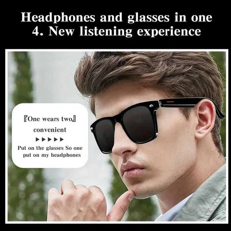 Smart Glasses for Fall, 1 Count Wireless-Compatible Smart Glasses with Voice Control, UV Protective Cyber Smart Glasses Bluetooth Glasses