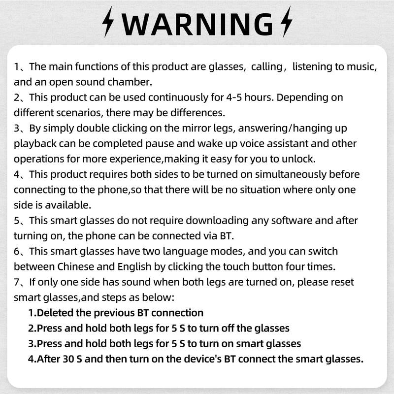 LFEBEE Smart Glasses for Fall, 1 Count Wireless-Compatible Smart Glasses with Voice Control, UV Protective Glasses for Outdoor Sports, Smart Glasses, for Cyber