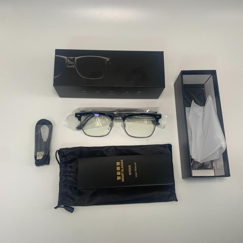 SENBONO Stylish Unisex Smart Glasses, anti Blue Light Smart Glasses with Music Playback, Hands-Free Calling Fashion Smart Glasses for Office, Outdoor
