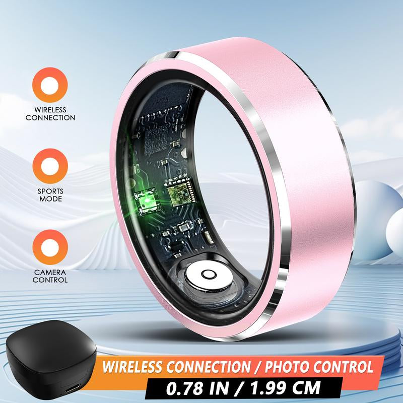 Fashionable Smart Ring with Gesture Control, Remote Camera Control, Multifunctional IP68 Waterproof Sports Ring with Multiple Sports Modes Pedometer Wearable Device Gifts for Women Men