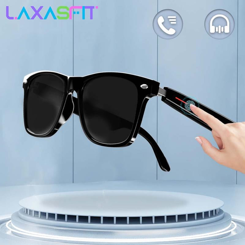LAXASFIT Smart Glasses, Wireless Headphone Smart Glasses for Iphone Android Phone, Smart Glasses Sports Sunglasses with Mic, Summer Outing Essentials