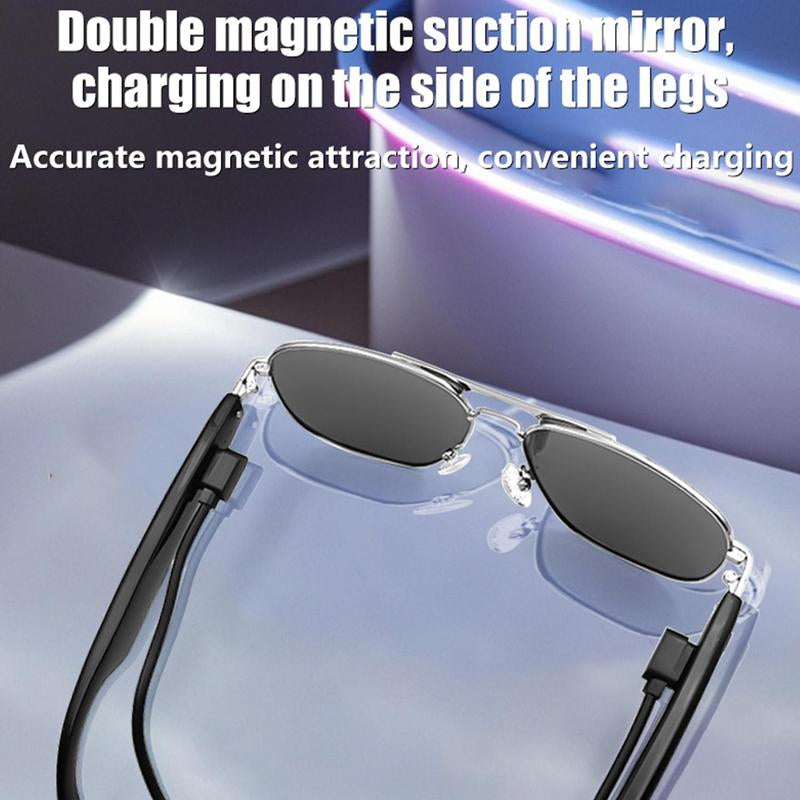 Portable Smart Glasses, Wireless Smart Glasses with Built-In Mic, Multifunction Smart Glasses for Daily Use, Bluetooth-Compatible Smart Glasses for Men & Women