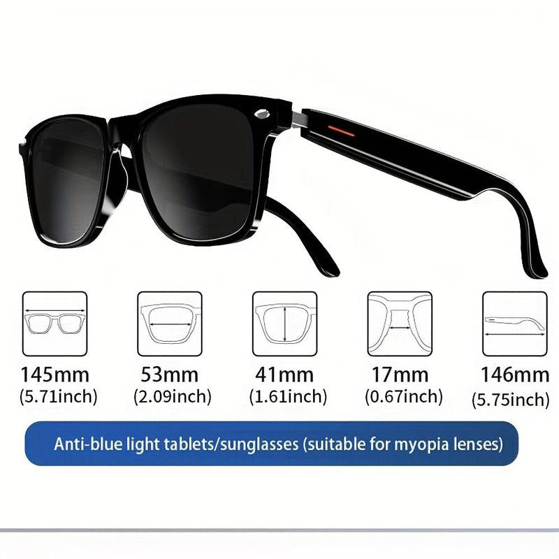 SENBONO Multifunctional Smart Glasses, Wireless Earphone Anti-Blue Light Smart Glasses, Creative Smart Sports Glasses, Wearable Smart Glasses with Mic for Home & Daily Use