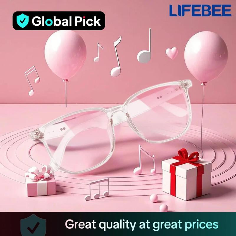 LIFEBEE Smart Glasses, Anti-Blue Light Glasses, Wireless Smart Glasses with Built-In High Sensitivity Microphone Speaker, Voice Assistant Smart Glasses, Smart Glass Eyewear, Smart Glass Eyewear, Electronic Gift Set