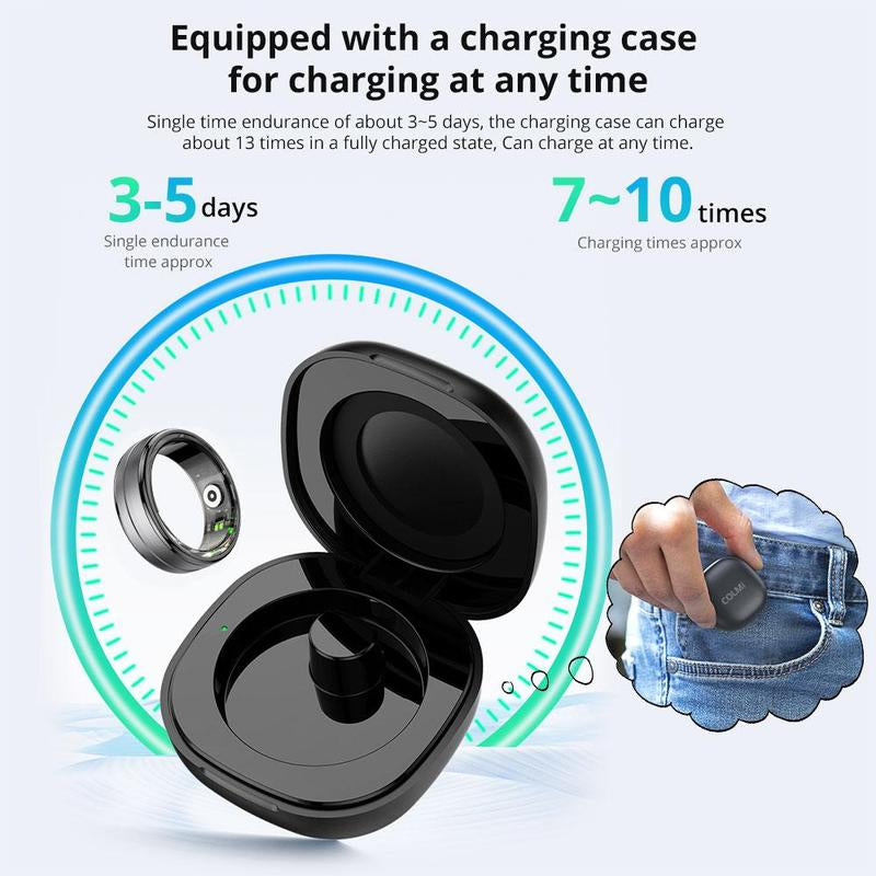 Colmi Smart Ring, USB Rechargeable Sports Monitoring Ring, Fitness Tracker, Smart Portable Rings, Sports Ring for Men & Women, Health & Fitness Ring, Electronic Gadgets