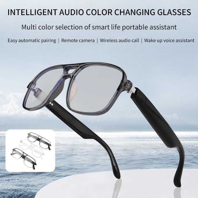 PENGTENG Smart Glasses, 1 Count Fashionable Touch Control Smart Glasses, Audio Call Voice Assistant Glasses, Changing Lens Glasses for Men & Women, for Cyber, Wireless Smart Glasses