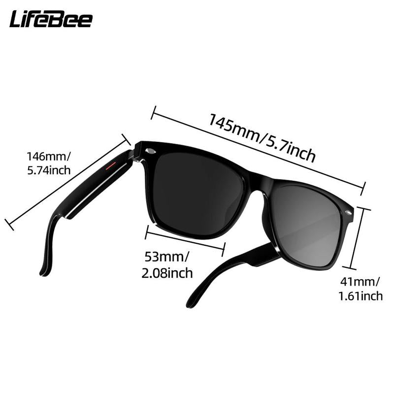 LFEBEE Smart Glasses for Fall, 1 Count Wireless-Compatible Smart Glasses with Voice Control, UV Protective Glasses for Outdoor Sports, Smart Glasses, for Cyber