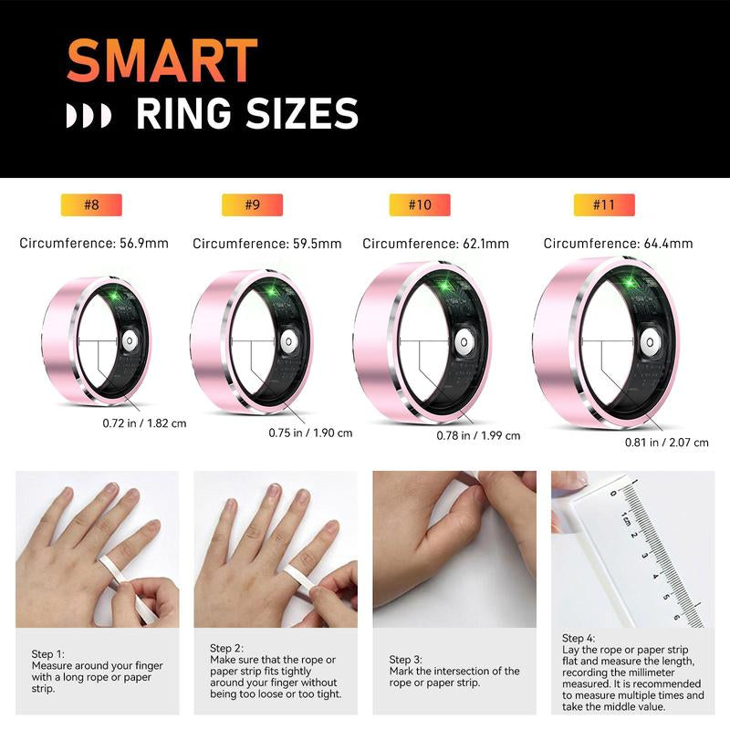 Fashionable Smart Ring with Gesture Control, Remote Camera Control, Multifunctional IP68 Waterproof Sports Ring with Multiple Sports Modes Pedometer Wearable Device Gifts for Women Men