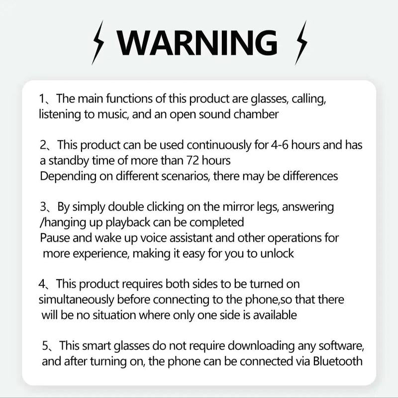 Smart Glasses, Music Earphone Smart Glasses, Music & Call Glasses, Sunglasses with UV380 Protective, Smart & Wearable Devices