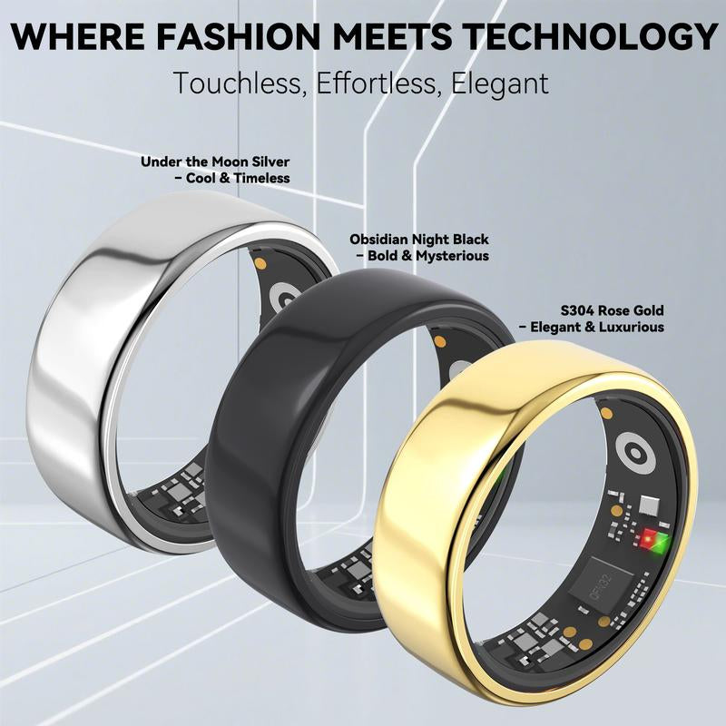 Waterproof Smart Ring, Wearable Smart Device,Multifunctional Fitness Monitoring,Stainless Steel,Automatic,Non-Medical,Stylish Choice for Gym