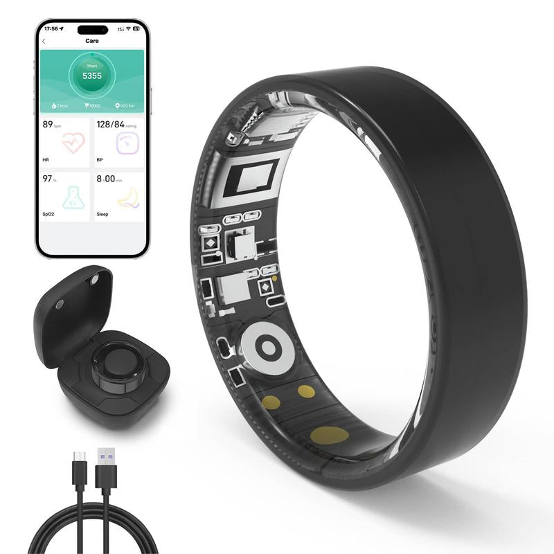 Waterproof Smart Ring, Wearable Smart Device,Multifunctional Fitness Monitoring,Stainless Steel,Automatic,Non-Medical,Stylish Choice for Gym