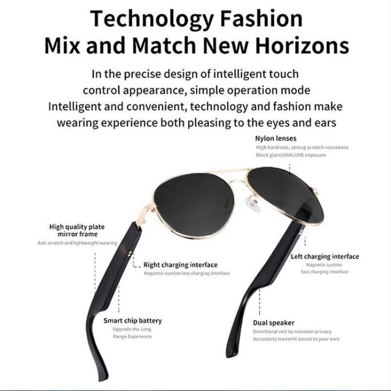 Smart Glasses, Music Earphone Smart Glasses, Music & Call Glasses, Sunglasses with UV380 Protective, Smart & Wearable Devices