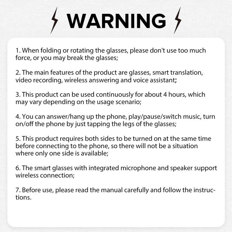 Multifunctional Smart Glasses, 1080P HD Camera Smart Glasses, Voice Control Smart Translator Wireless Glasses, Outdoor Travel Sports, Fashion Smart Wearable Devices, Voice Assistant Glasses