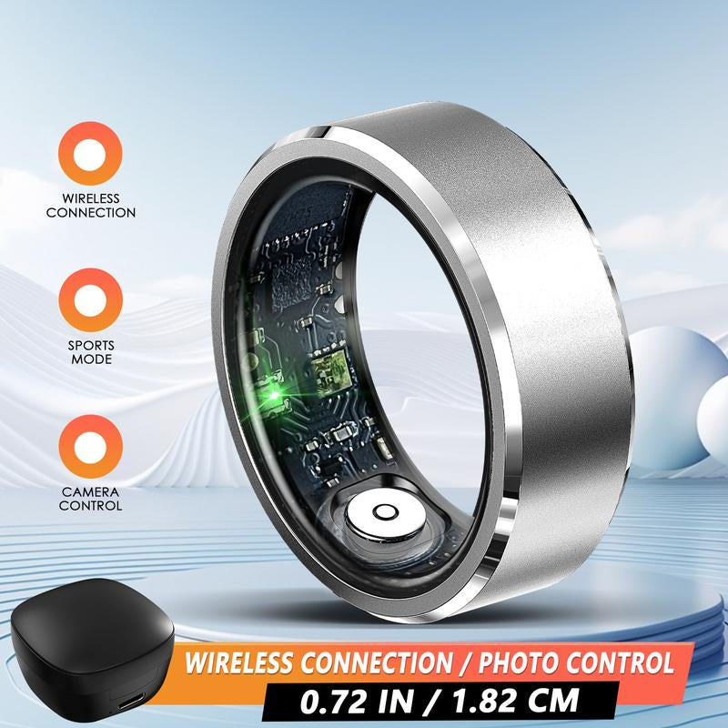 Fashionable Smart Ring with Gesture Control, Remote Camera Control, Multifunctional IP68 Waterproof Sports Ring with Multiple Sports Modes Pedometer Wearable Device Gifts for Women Men