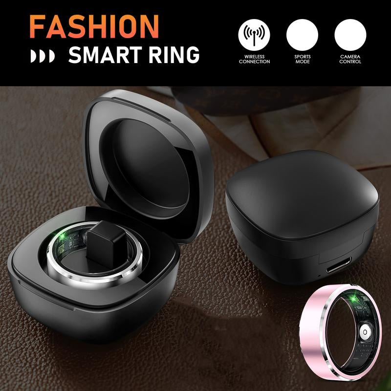 Fashionable Smart Ring with Gesture Control, Remote Camera Control, Multifunctional IP68 Waterproof Sports Ring with Multiple Sports Modes Pedometer Wearable Device Gifts for Women Men