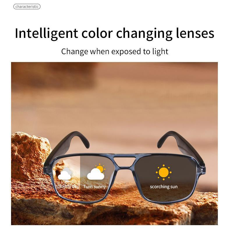 PENGTENG Smart Glasses, 1 Count Fashionable Touch Control Smart Glasses, Audio Call Voice Assistant Glasses, Changing Lens Glasses for Men & Women, for Cyber, Wireless Smart Glasses