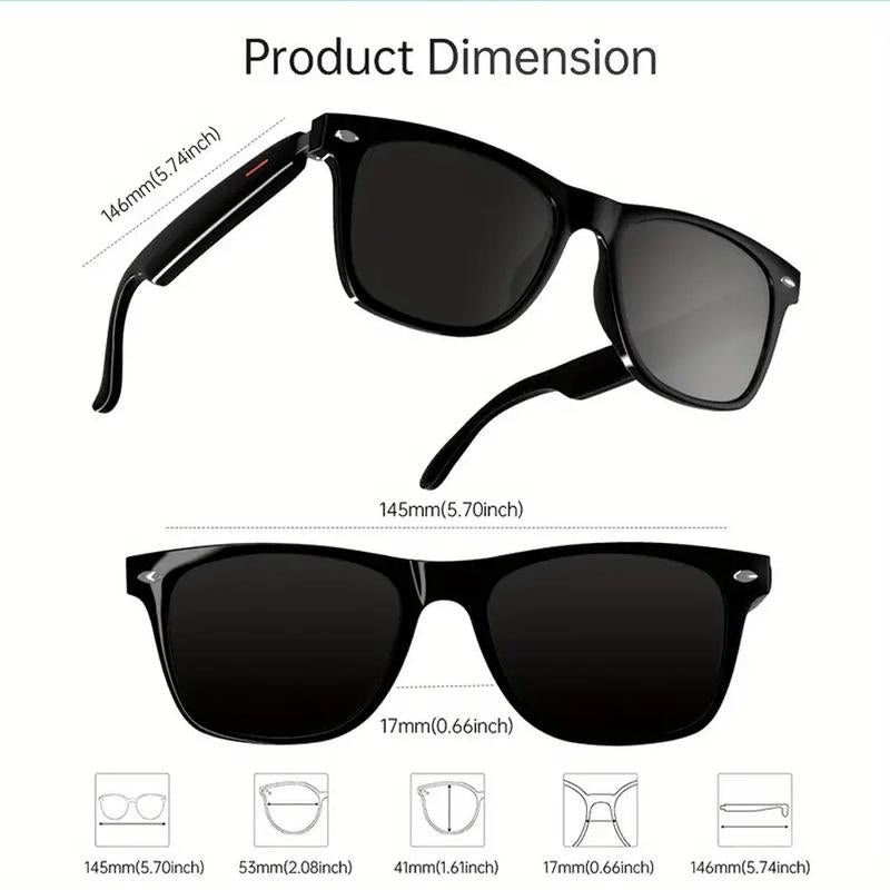Smart Glasses for Fall, 1 Count Wireless-Compatible Smart Glasses with Voice Control, UV Protective Cyber Smart Glasses Bluetooth Glasses