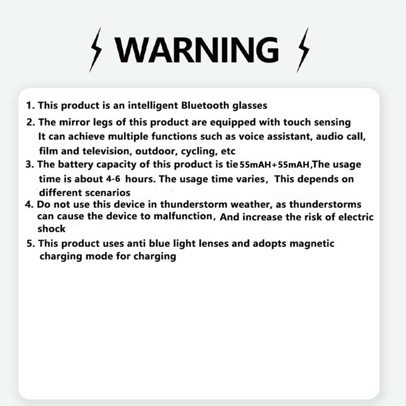 Portable Smart Glasses, Wireless Smart Glasses with Built-In Mic, Multifunction Smart Glasses for Daily Use, Bluetooth-Compatible Smart Glasses for Men & Women