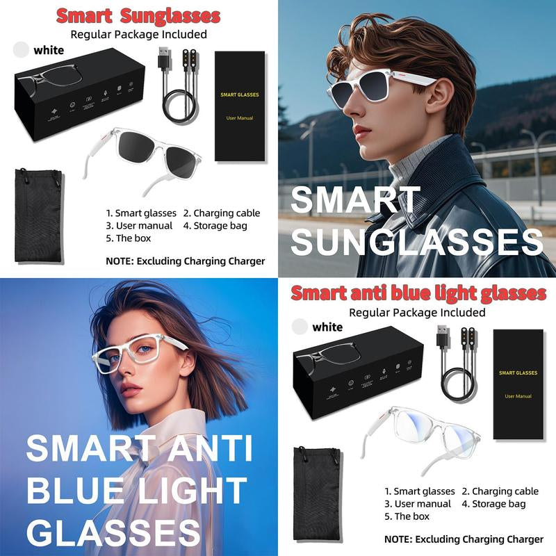 LFEBEE Smart Glasses for Fall, 1 Count Wireless-Compatible Smart Glasses with Voice Control, UV Protective Glasses for Outdoor Sports, Smart Glasses, for Cyber