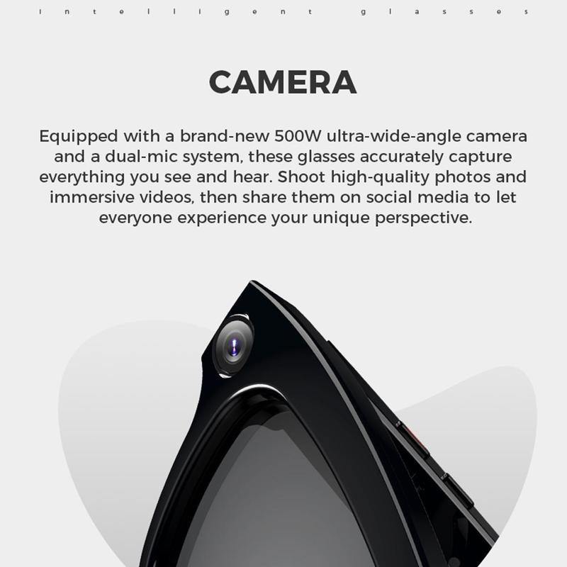 Multifunctional Smart Glasses, 1080P HD Camera Smart Glasses, Voice Control Smart Translator Wireless Glasses, Outdoor Travel Sports, Fashion Smart Wearable Devices, Voice Assistant Glasses