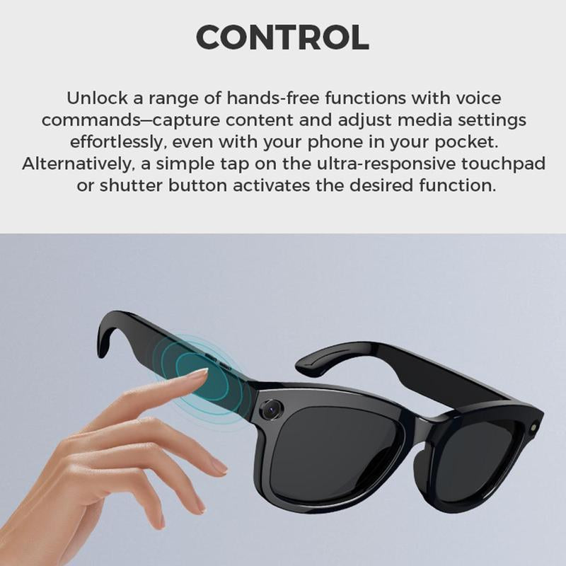 Multifunctional Smart Glasses, 1080P HD Camera Smart Glasses, Voice Control Smart Translator Wireless Glasses, Outdoor Travel Sports, Fashion Smart Wearable Devices, Voice Assistant Glasses