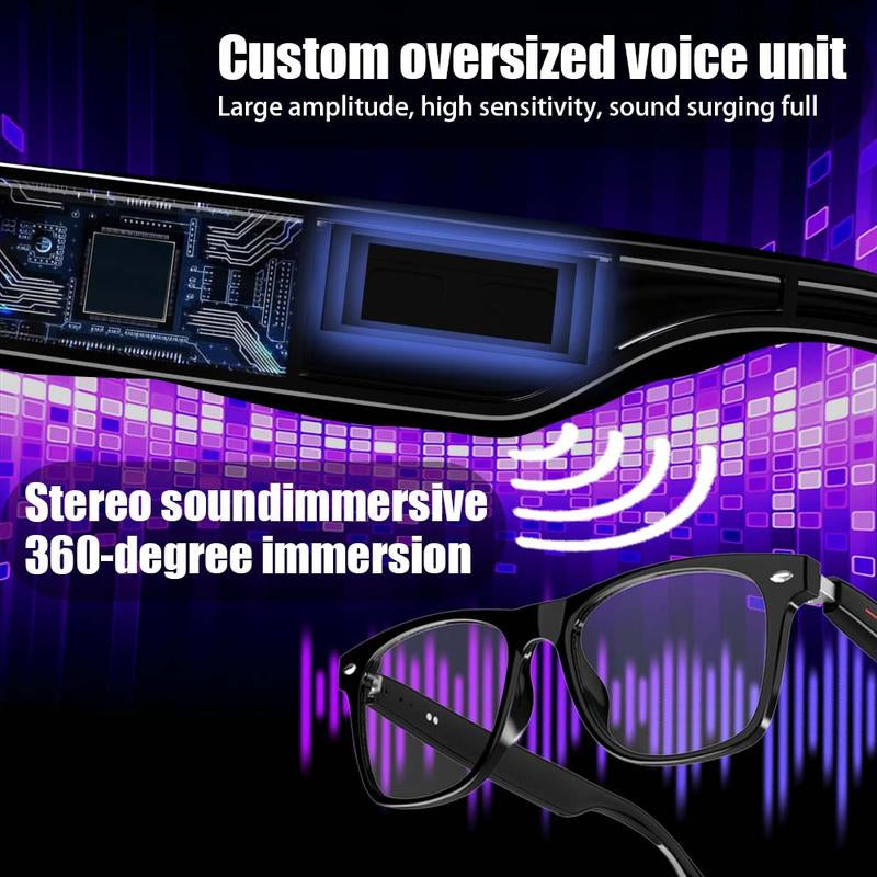 LAXASFIT Smart Glasses, Wireless Headphone Smart Glasses for Iphone Android Phone, Smart Glasses Sports Sunglasses with Mic, Summer Outing Essentials