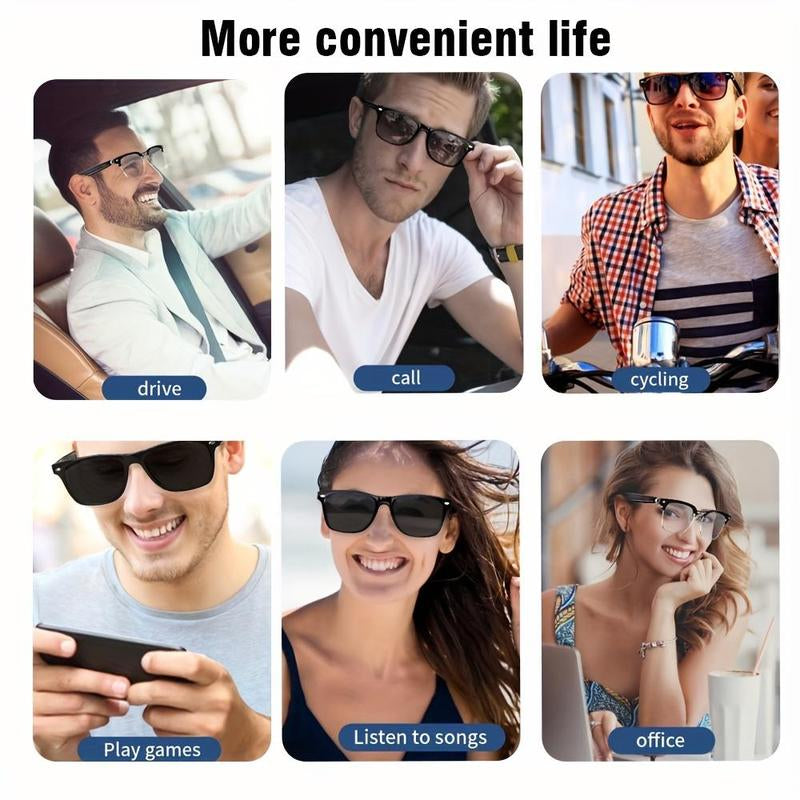 Wireless Bluetooth-Compatible Smart Glasses, Wireless Headphone Smart Glasses, Blue Light Glasses, Creative Smart Sports Glasses for Driving, Outdoor Hiking & Cycling