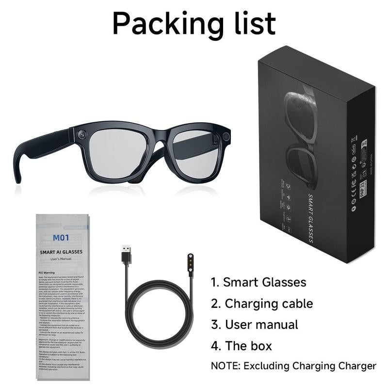 Multifunctional Smart Glasses, 1080P HD Camera Smart Glasses, Voice Control Smart Translator Wireless Glasses, Outdoor Travel Sports, Fashion Smart Wearable Devices, Voice Assistant Glasses