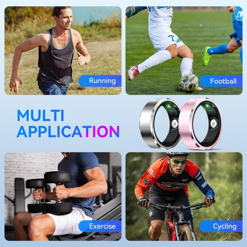 Fashionable Smart Ring with Gesture Control, Remote Camera Control, Multifunctional IP68 Waterproof Sports Ring with Multiple Sports Modes Pedometer Wearable Device Gifts for Women Men