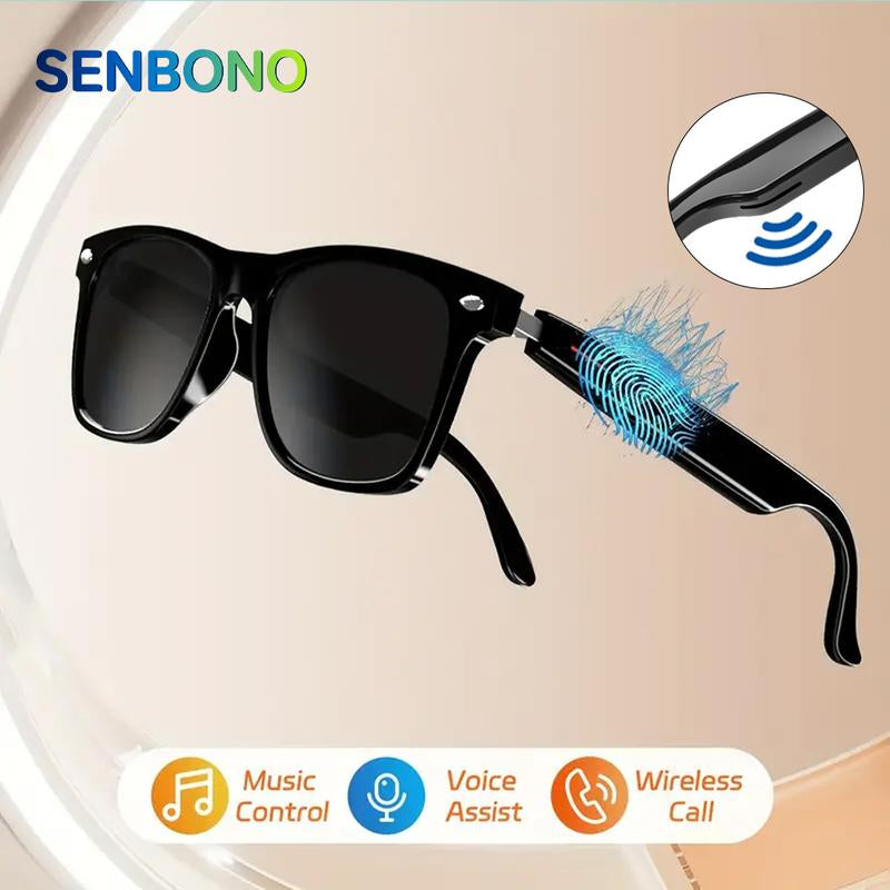 Smart Glasses for Fall, 1 Count Wireless-Compatible Smart Glasses with Voice Control, UV Protective Cyber Smart Glasses Bluetooth Glasses