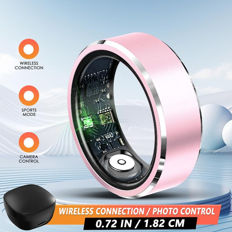 Fashionable Smart Ring with Gesture Control, Remote Camera Control, Multifunctional IP68 Waterproof Sports Ring with Multiple Sports Modes Pedometer Wearable Device Gifts for Women Men
