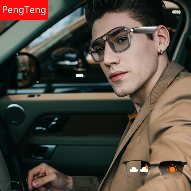 PENGTENG Smart Glasses, 1 Count Fashionable Touch Control Smart Glasses, Audio Call Voice Assistant Glasses, Changing Lens Glasses for Men & Women, for Cyber, Wireless Smart Glasses