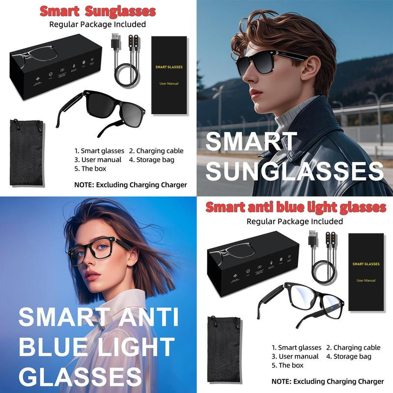 LFEBEE Smart Glasses for Fall, 1 Count Wireless-Compatible Smart Glasses with Voice Control, UV Protective Glasses for Outdoor Sports, Smart Glasses, for Cyber