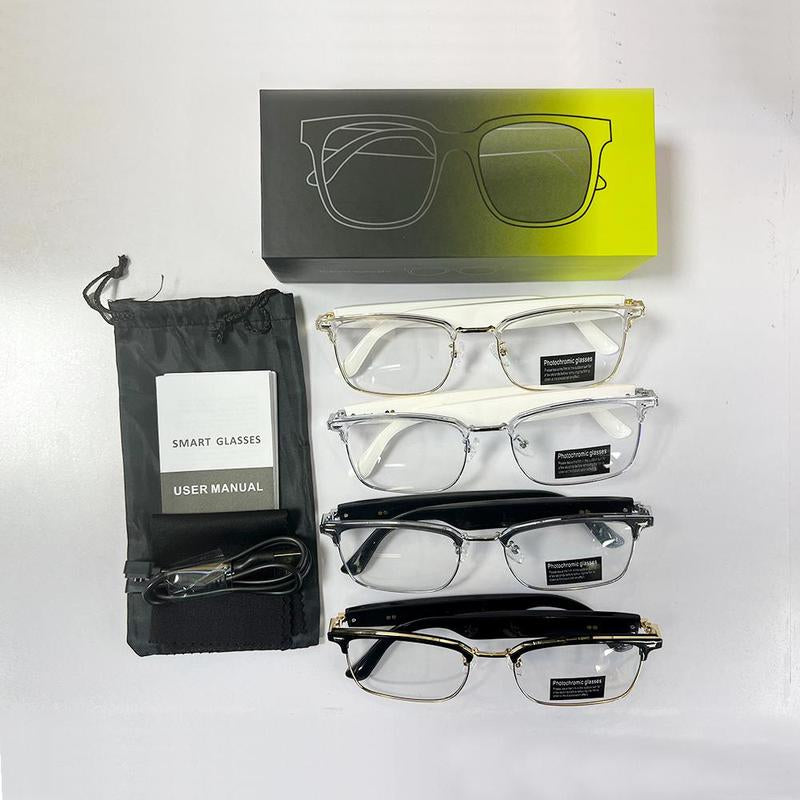 Smart Glasses, Wireless Smart Glasses with Magnetic Charging, AI Smart Glasses for Music & Call Navigation Conference, Suitable for Men and Women, Smart Glass Eyewear, Smartglassbluetooth, Wearable