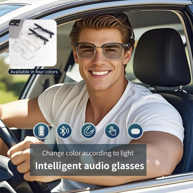 Smart Glasses, Wireless Smart Glasses with Magnetic Charging, AI Smart Glasses for Music & Call Navigation Conference, Suitable for Men and Women, Smart Glass Eyewear, Smartglassbluetooth, Wearable