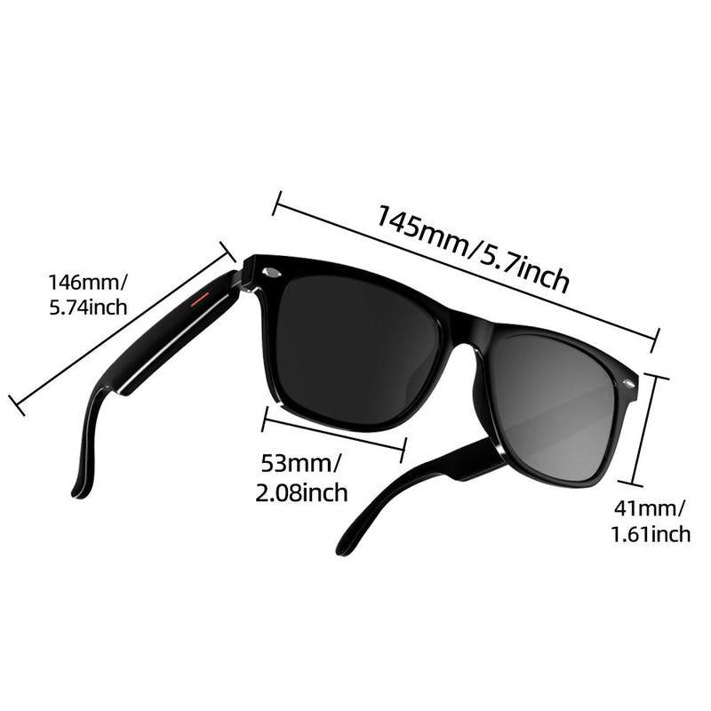 AI Smart Glasses Laxasfit E13, Wireless Headset Style Smart Glasses for Listening to Music, Voice Assistants and Calls, Stylish Outdoor Sunglasses, Trendy Technology Music Playback Smart Glasses Wireless Bluetooth Headphone Glasses Smart Bluetooth