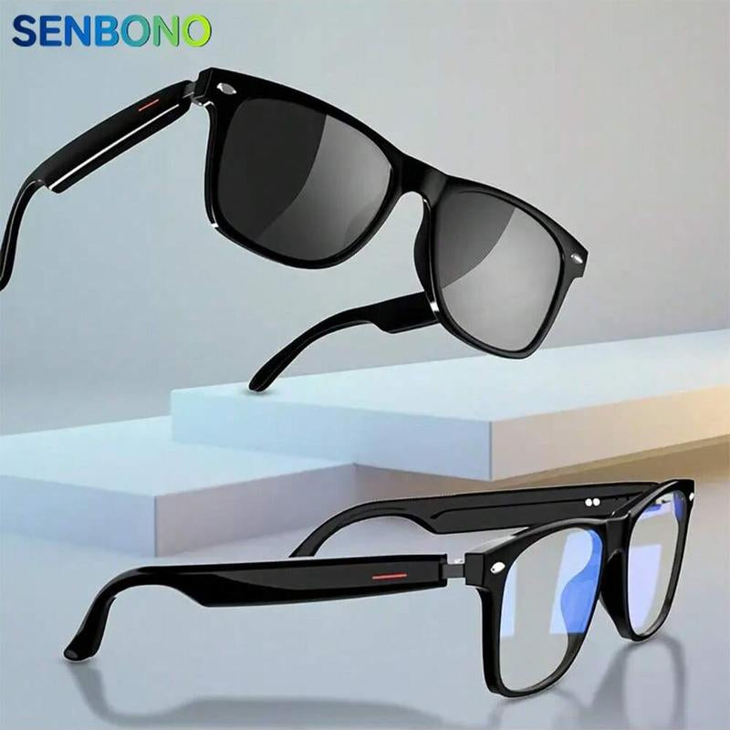 Smart Glasses for Fall, 1 Count Wireless-Compatible Smart Glasses with Voice Control, UV Protective Cyber Smart Glasses Bluetooth Glasses
