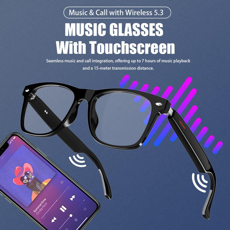 AI Smart Glasses Laxasfit E13, Wireless Headset Style Smart Glasses for Listening to Music, Voice Assistants and Calls, Stylish Outdoor Sunglasses, Trendy Technology Music Playback Smart Glasses Wireless Bluetooth Headphone Glasses Smart Bluetooth