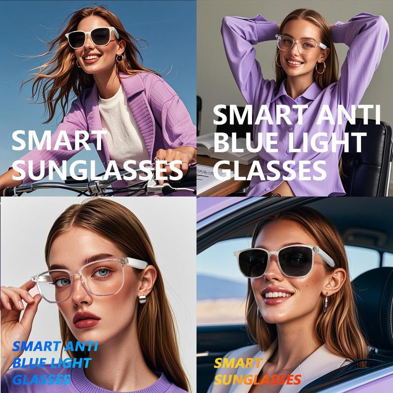 LIFEBEE Smart Glasses, Anti-Blue Light Glasses, Wireless Smart Glasses with Built-In High Sensitivity Microphone Speaker, Voice Assistant Smart Glasses, Smart Glass Eyewear, Smart Glass Eyewear, Electronic Gift Set