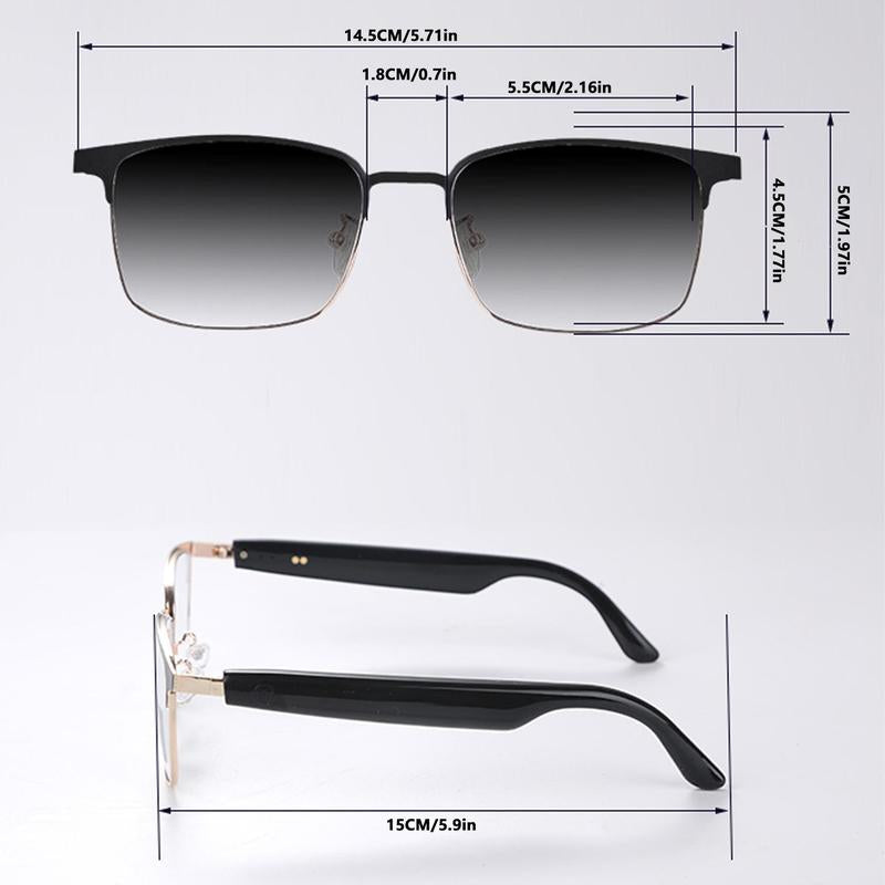 Pengteng Magnetic Charging Design Smart Glasses, Fashionable Touch Smart Glasses, Color Changing Lenses Glasses Suitable for Men and Women