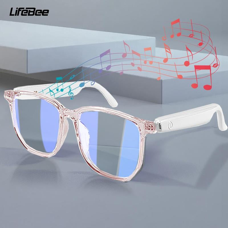 Smart Glasses, Anti-Blue Light Smart Glasses, Wireless Voice Assistant Glasses, Bluetooth-Compatible Smart Glasses for Men & Women