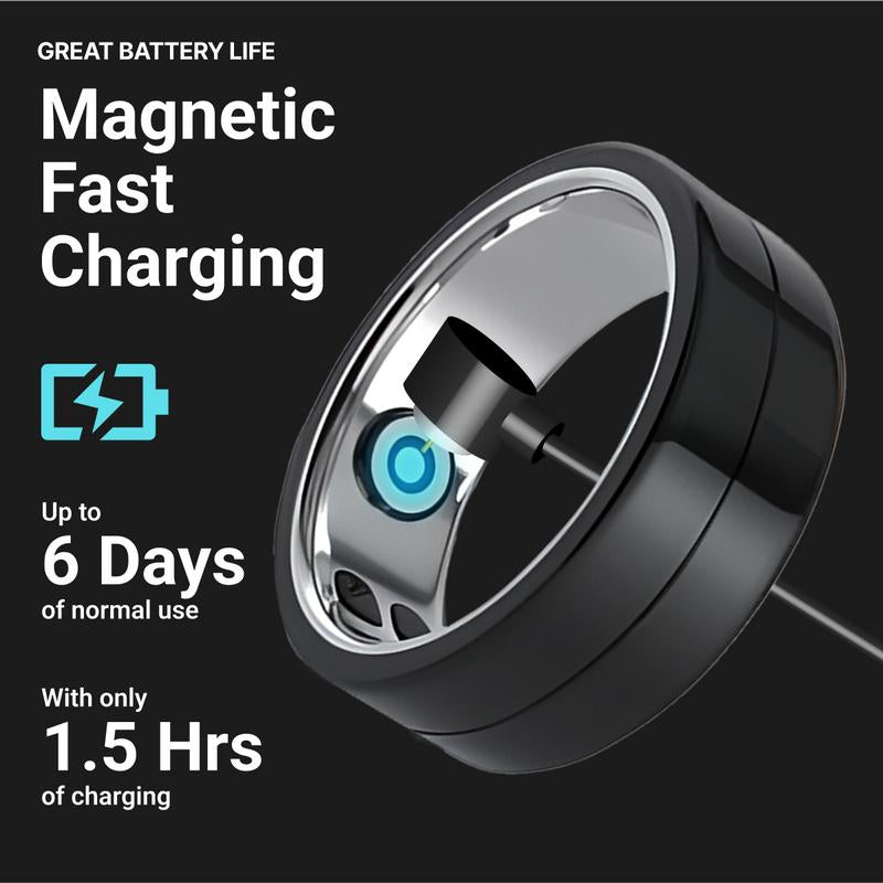 Smart Ring with Bluetooth Tracker, Multifunctional Smart Ring, Waterproof Smart Ring with Blood Oxygen & Heart Rate Monitoring, Fashionable Lightweight Sports Ring for Men & Women