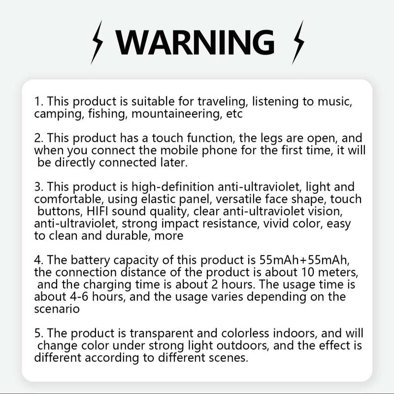 QRD GS-06 Smart Glasses, BT Touch Glasses, Portable Smart Glasses for Boys and Women, Smart Glasses for Playing Games, Fishing, Driving, Cycling, Sports, Wireless, Wearable