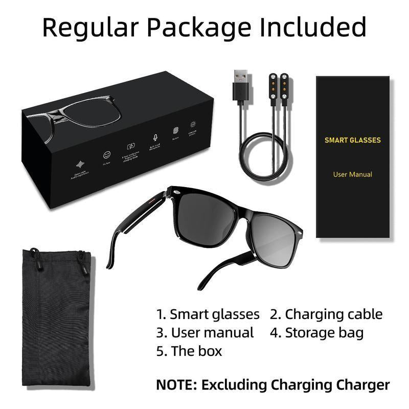 LAXASFIT Smart Glasses, Wireless Headphone Smart Glasses for Iphone Android Phone, Smart Glasses Sports Sunglasses with Mic, Summer Outing Essentials