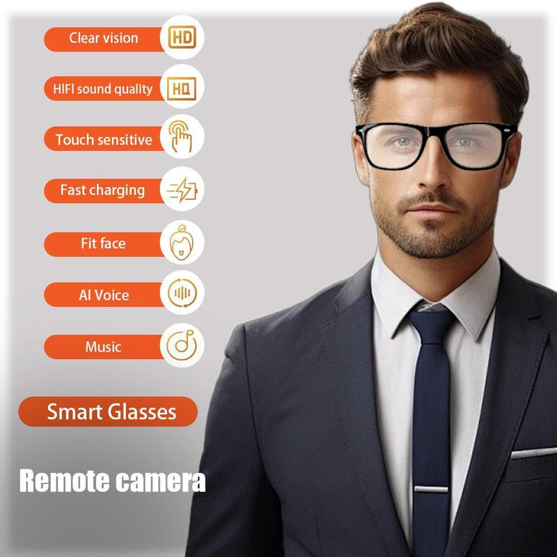 LAXASFIT Smart Glasses, Wireless Headphone Smart Glasses for Iphone Android Phone, Smart Glasses Sports Sunglasses with Mic, Summer Outing Essentials