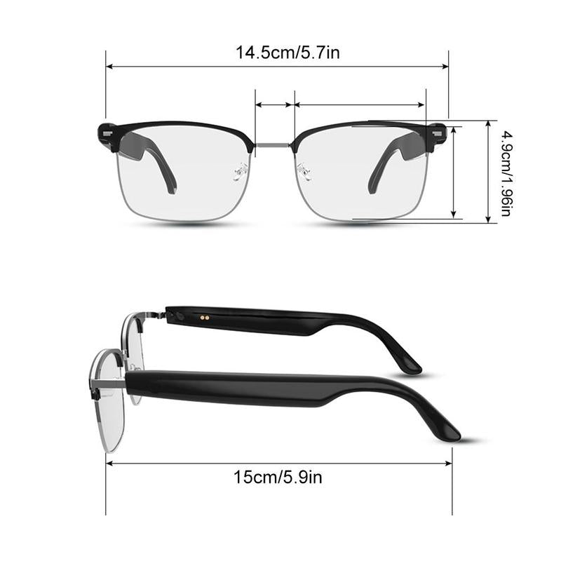 Smart Glasses, Wireless Smart Glasses with Magnetic Charging, AI Smart Glasses for Music & Call Navigation Conference, Suitable for Men and Women, Smart Glass Eyewear, Smartglassbluetooth, Wearable